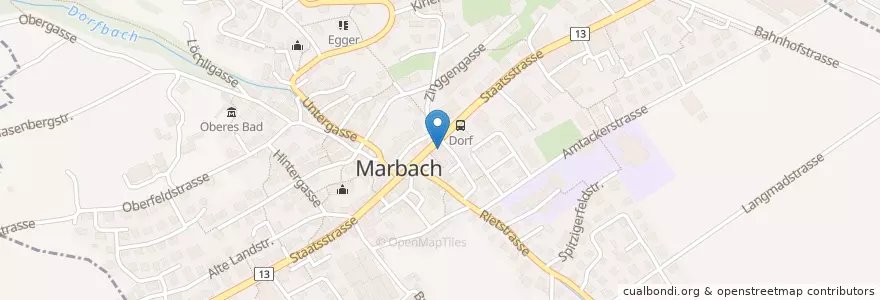 Mapa de ubicacion de Praxis Marbach en 스위스, Sankt Gallen, Wahlkreis Rheintal, Marbach.