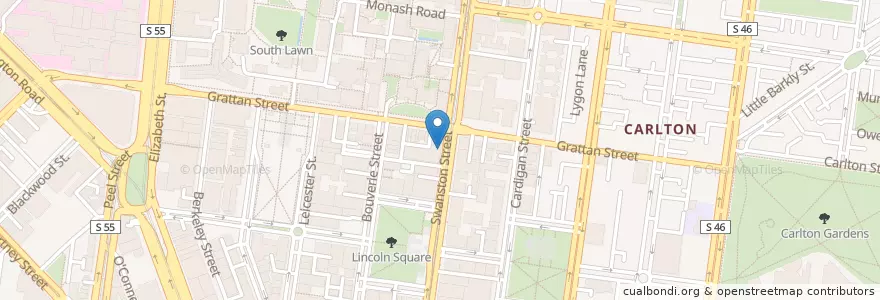 Mapa de ubicacion de Melbourne Dental Xray en Australien, Victoria, City Of Melbourne.