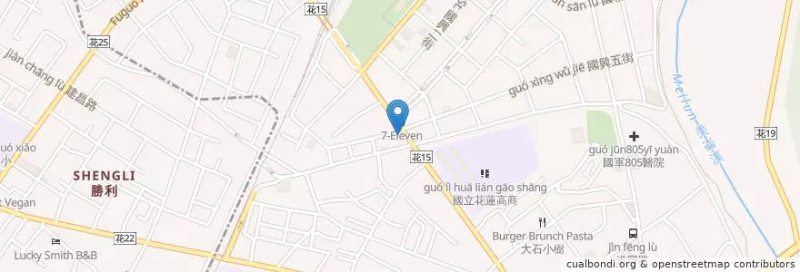 Mapa de ubicacion de 屈臣氏 en Taïwan, Province De Taïwan, Comté De Hualien, Hualien.