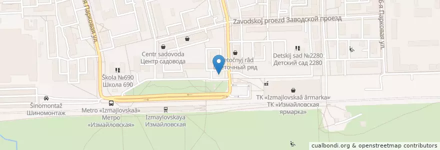 Mapa de ubicacion de СтарДогс en Russia, Distretto Federale Centrale, Москва, Восточный Административный Округ, Район Измайлово.