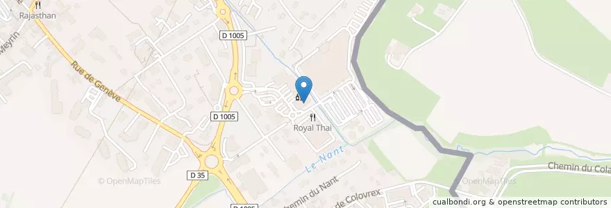 Mapa de ubicacion de Pharmacie de la Poterie en 프랑스, 스위스, Genève, Genève, 프랑스 본토, Auvergne-Rhône-Alpes, Ain, Ferney-Voltaire.