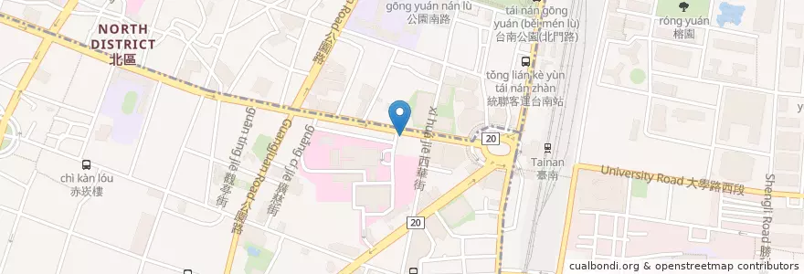 Mapa de ubicacion de 路易莎咖啡 en 타이완, 타이난 시, 中西區.