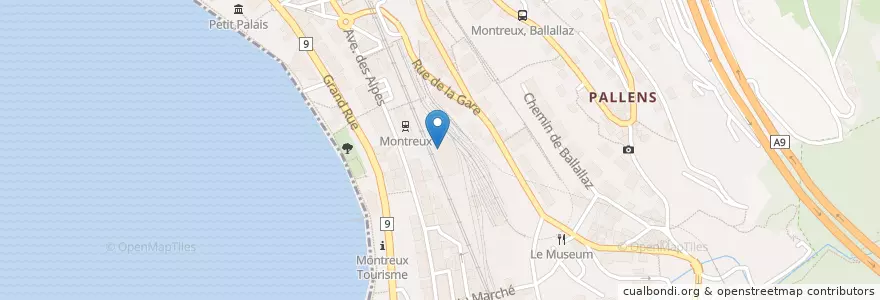 Mapa de ubicacion de Parking de la Gare de Montreux en Switzerland, Vaud, District De La Riviera-Pays-D’Enhaut, Montreux.