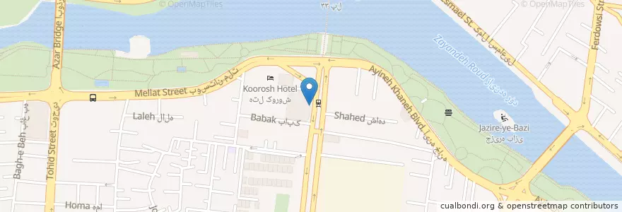 Mapa de ubicacion de رستوران آراخوان en Irán, Isfahán, شهرستان اصفهان, بخش مرکزی شهرستان اصفهان, اصفهان.