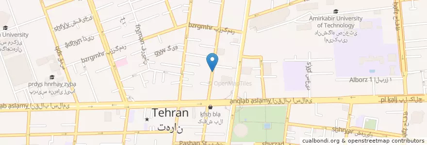 Mapa de ubicacion de کافه آندورا en 이란, 테헤란, شهرستان تهران, 테헤란, بخش مرکزی شهرستان تهران.