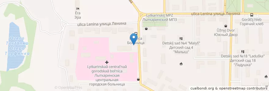 Mapa de ubicacion de Будь здоров! en Rusland, Centraal Federaal District, Oblast Moskou, Городской Округ Лыткарино.