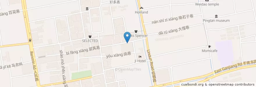 Mapa de ubicacion de Café Louis en 中国, 苏州市, 江苏省, 姑苏区, 平江街道.