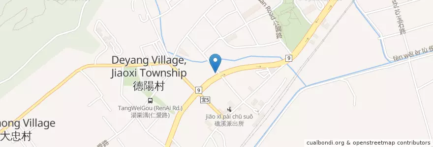Mapa de ubicacion de 百家樂老虎機 en 臺灣, 臺灣省, 宜蘭縣, 礁溪鄉.