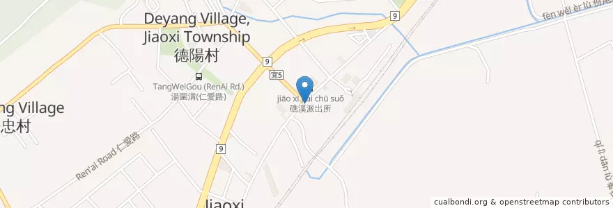 Mapa de ubicacion de Beef Noodle en Taiwan, Taiwan Province, Yilan County, Jiaoxi Township.