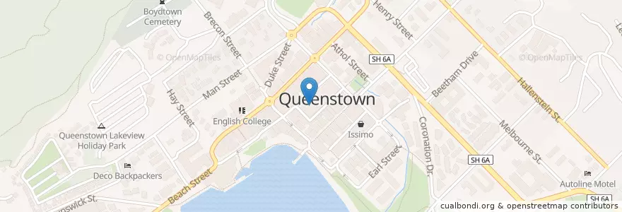 Mapa de ubicacion de Skycity Queenstown Casino en Neuseeland, Otago, Queenstown-Lakes District.