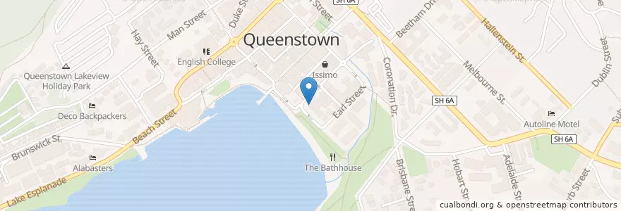 Mapa de ubicacion de Blue Kanu en New Zealand / Aotearoa, Otago, Queenstown-Lakes District.