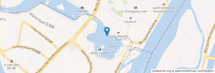 Mapa de ubicacion de 日月湾码头 en Çin, Guangksi Zhuang Özerk Bölgesi, 桂林市.