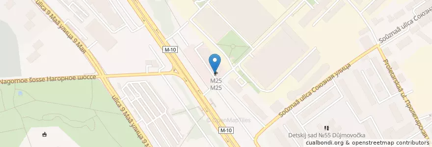 Mapa de ubicacion de М25 en Rusia, Центральный Федеральный Округ, Московская Область, Городской Округ Химки.