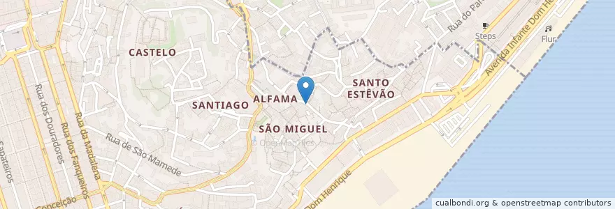 Mapa de ubicacion de Vinho na morgadinha en Португалия, Лиссабон, Grande Lisboa, Лиссабон, Santa Maria Maior.