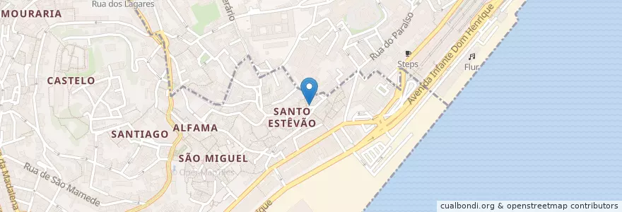 Mapa de ubicacion de La Taberna en Portugal, Lissabon, Großraum Lissabon, Lissabon, Santa Maria Maior.