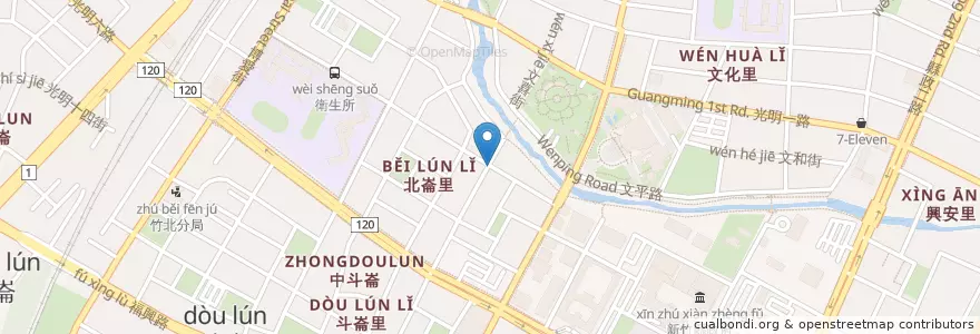 Mapa de ubicacion de 85度C en تايوان, مقاطعة تايوان, أقليم سين شو, 竹北市.