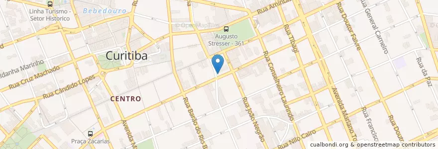 Mapa de ubicacion de Rua Marechal Deodoro, 527 en 브라질, 남부지방, 파라나, Região Geográfica Intermediária De Curitiba, Região Metropolitana De Curitiba, Microrregião De Curitiba, 쿠리치바.