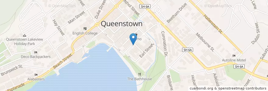 Mapa de ubicacion de The World Bar en ニュージーランド, オタゴ, Queenstown-Lakes District.