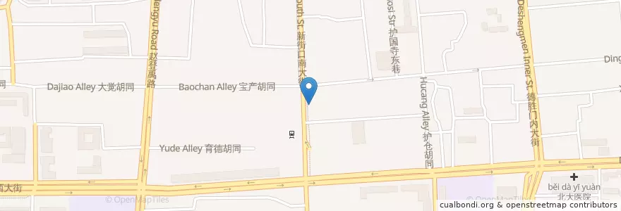 Mapa de ubicacion de 老白家 en China, Peking, Hebei, 西城区.