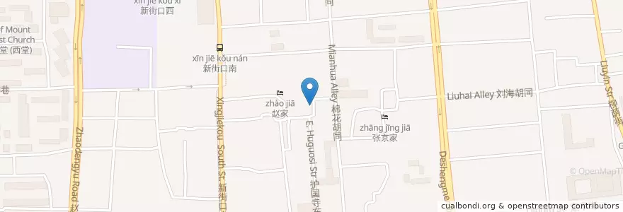 Mapa de ubicacion de 原护国寺小学 en China, Beijing, Hebei, Xicheng District.