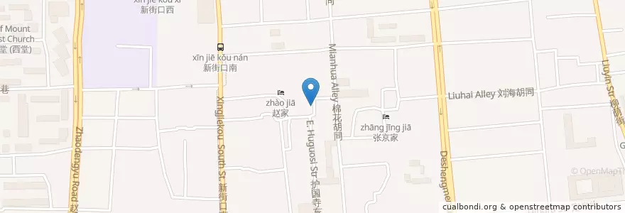 Mapa de ubicacion de 原护国寺小学 en Chine, Pékin, Hebei, 西城区.