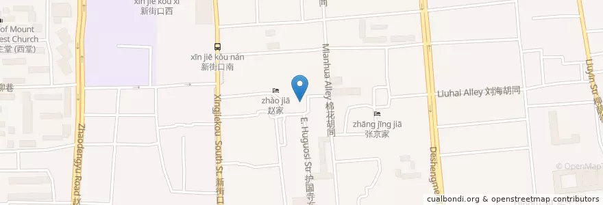 Mapa de ubicacion de 护国寺小学 en China, Pequim, Hebei, 西城区.