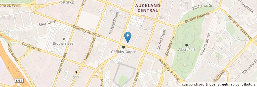 Mapa de ubicacion de Madang Korean en Nova Zelândia, Auckland, Waitematā.