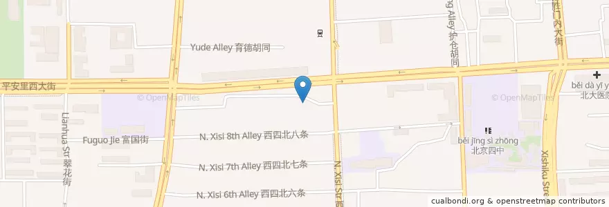 Mapa de ubicacion de 铁路幼儿园 en China, Beijing, Hebei, 西城区.