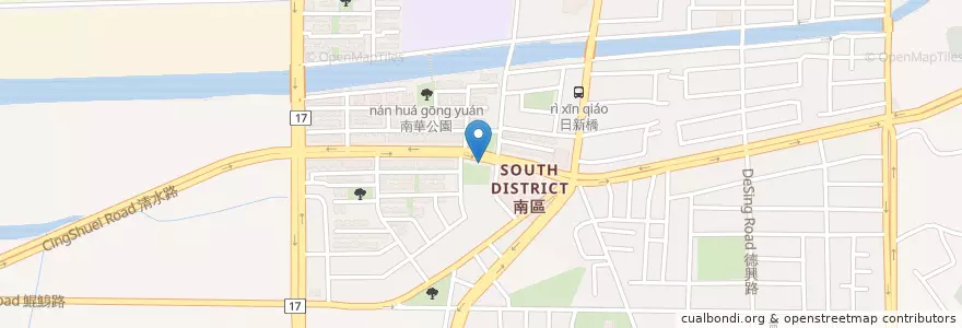 Mapa de ubicacion de South District Office Station en Taiwan, Tainan, South District.