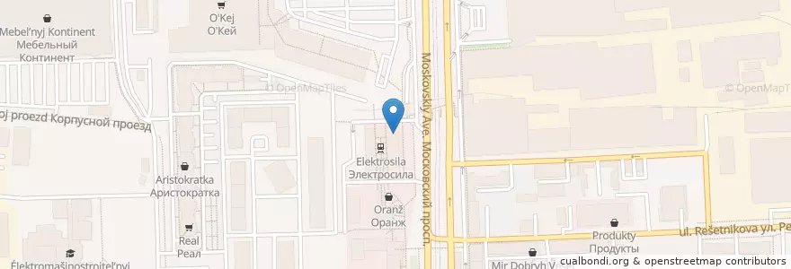 Mapa de ubicacion de Grill Station en Rusland, Северо-Западный Федеральный Округ, Oblast Leningrad, Sint-Petersburg, Московский Район, Округ Московская Застава.