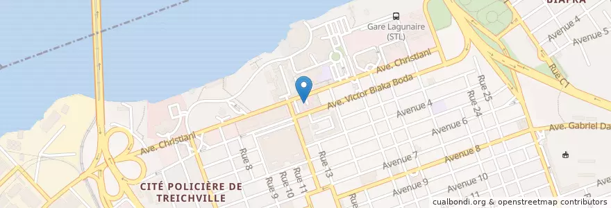 Mapa de ubicacion de Mairie de Treichville en Fildişi Sahili, Abican, Treichville.