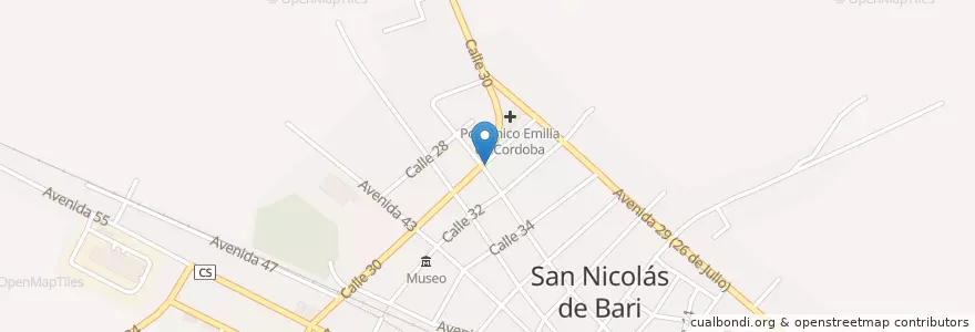 Mapa de ubicacion de Farmacia Principal 656 en 古巴, Mayabeque, San Nicolás.