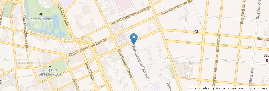 Mapa de ubicacion de Caixa Econômica Federal en ブラジル, 南部地域, パラナ, Região Geográfica Intermediária De Curitiba, Região Metropolitana De Curitiba, Microrregião De Curitiba, クリチバ.