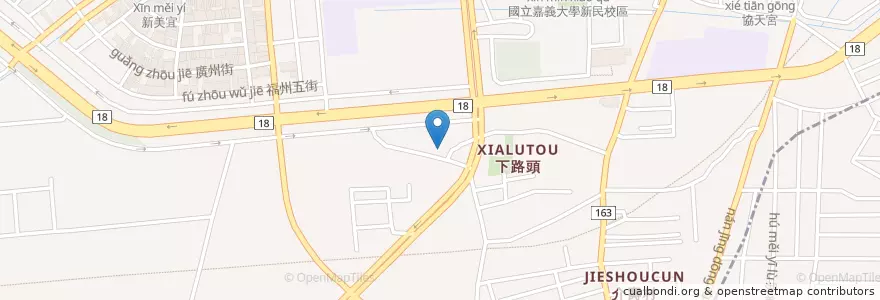 Mapa de ubicacion de 武當山北極玄天上帝廟 en Taiwan, Provincia Di Taiwan, Chiayi, Contea Di Chiayi, 西區.