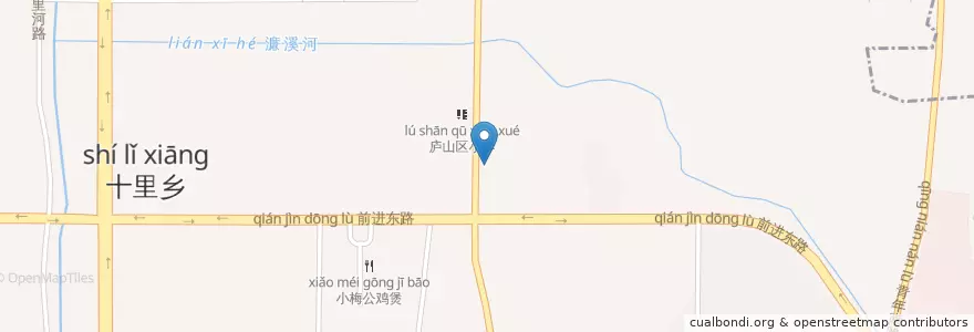 Mapa de ubicacion de 十里街道 en 중국, 장시성, 주장시, 濂溪区 (Lianxi), 十里街道.
