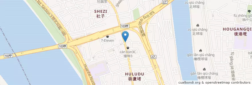 Mapa de ubicacion de 粥師傅廣東粥 en Taiwan, 新北市, Taipé, 士林區.
