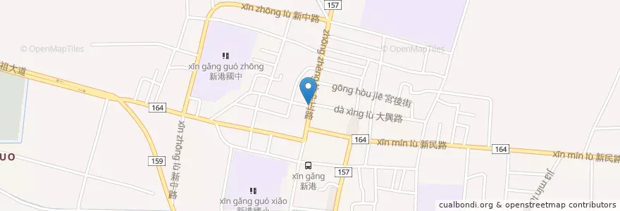 Mapa de ubicacion de 新港大興宮 en Taiwán, Provincia De Taiwán, Condado De Chiayi, 新港鄉.