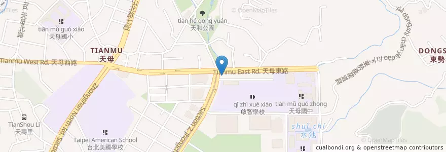 Mapa de ubicacion de 國泰世華商業銀行 en تایوان, 新北市, تایپه, 士林區.