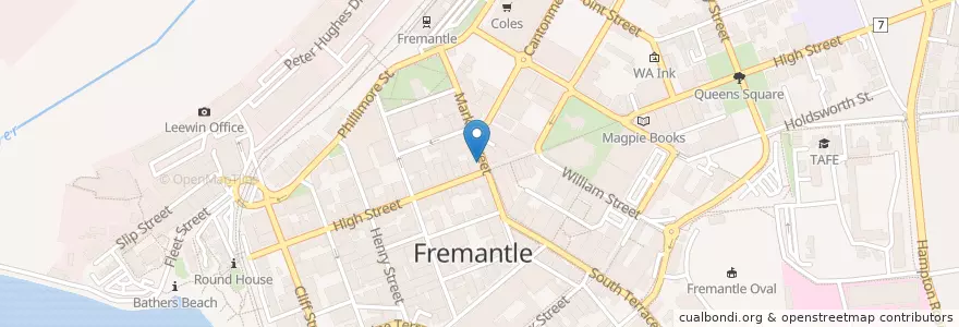Mapa de ubicacion de National Hotel en Australië, West-Australië, City Of Fremantle.