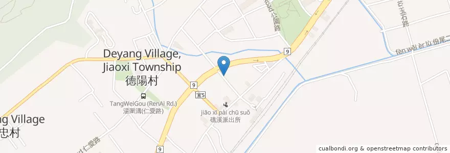 Mapa de ubicacion de 胖胖機車出租精品店 en تايوان, مقاطعة تايوان, 宜蘭縣, 礁溪鄉.