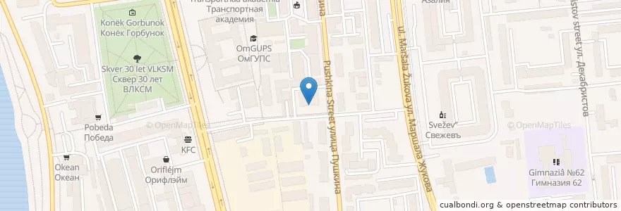 Mapa de ubicacion de Городская поликлиника №15 en Russia, Siberian Federal District, Omsk Oblast, Omsky District, Городской Округ Омск.