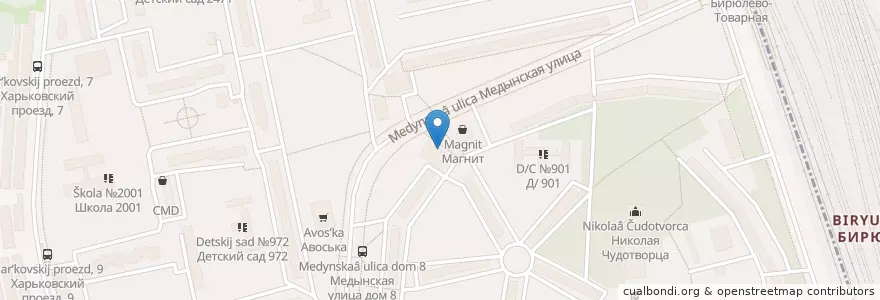 Mapa de ubicacion de Свой доктор en Россия, Центральный Федеральный Округ, Москва, Южный Административный Округ, Район Бирюлёво Западное.