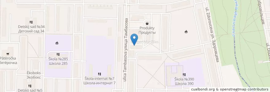 Mapa de ubicacion de Шашлычная en Russie, District Fédéral Du Nord-Ouest, Oblast De Léningrad, Saint-Pétersbourg, Красносельский Район, Округ Константиновское.