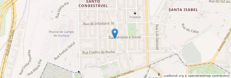 Mapa de ubicacion de Pastelaria Aloma en ポルトガル, Área Metropolitana De Lisboa, Lisboa, Grande Lisboa, リスボン, Campo De Ourique.
