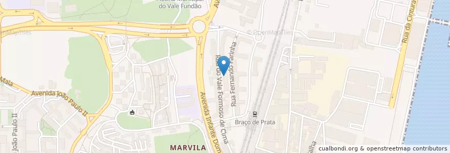 Mapa de ubicacion de Filho do Menino Júlio dos Caracóis en Portugal, Metropolregion Lissabon, Lissabon, Großraum Lissabon, Lissabon, Marvila.