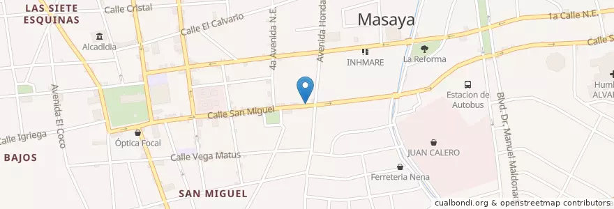 Mapa de ubicacion de Casino Risa Masaya en نيكاراجوا, Masaya, Masaya (Municipio).