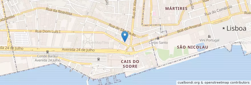 Mapa de ubicacion de O'Gilins en 포르투갈, Área Metropolitana De Lisboa, Lisboa, Grande Lisboa, Misericórdia.