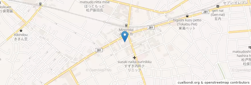 Mapa de ubicacion de 松戸市立図書館 稔台分館 en Japón, Prefectura De Chiba, Matsudo.