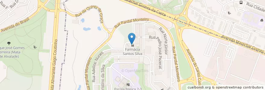 Mapa de ubicacion de Farmácia Santos Silva en ポルトガル, Área Metropolitana De Lisboa, Lisboa, Grande Lisboa, リスボン, Santa Maria De Olivais, Marvila.
