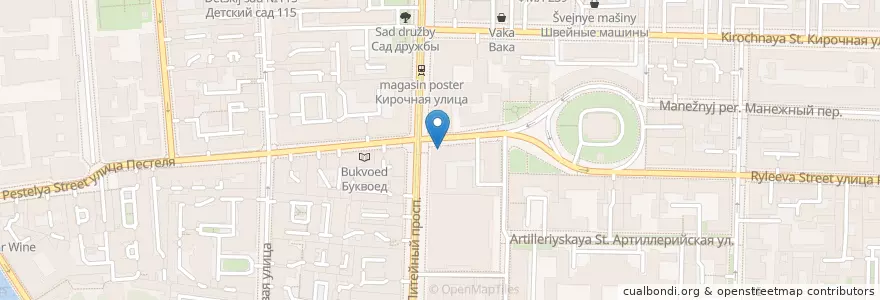 Mapa de ubicacion de Пестеля 27 en Rusland, Северо-Западный Федеральный Округ, Oblast Leningrad, Sint-Petersburg, Центральный Район, Литейный Округ.